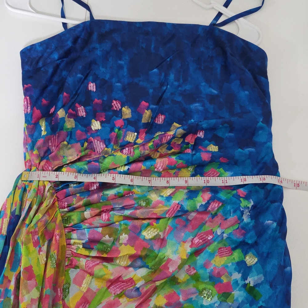 La Fuori Paillet Print Casa Dress In Blooming Sky Size Small NWT - Picture 14 of 14